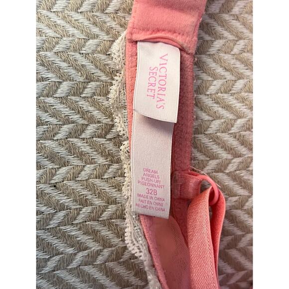 Victoria’s Secret Dream Angels Push-Up Bra Size 32B Pink Lace Underwire Padded - Picture 3 of 3